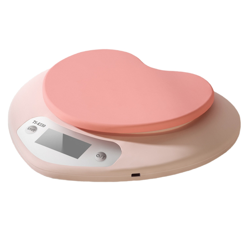 Kitchen Scale Precise - ABBZ-Taşınabilir Pembe Kalp Şeklinde Dijital Mutfak