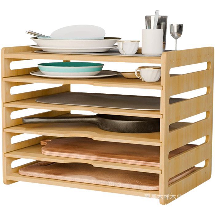 Kitchen Cabinet Baking Sheet Organizer - Masif ahşap mutfak saklama rafı dolabı