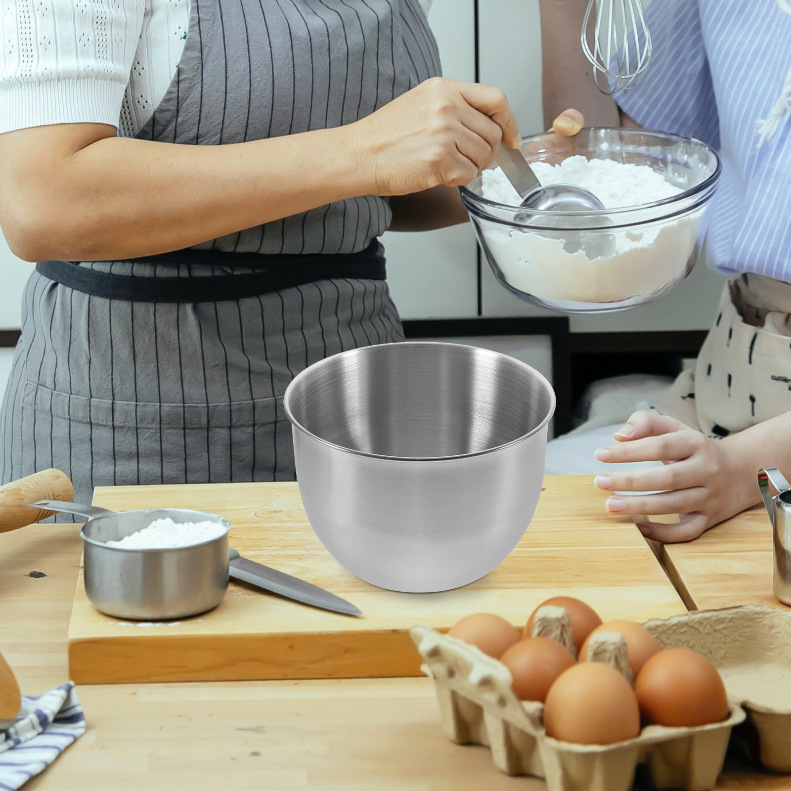 Kitchen Baking Storage - Derin Paslanmaz Çelik Karıştırma Kabı Kalın